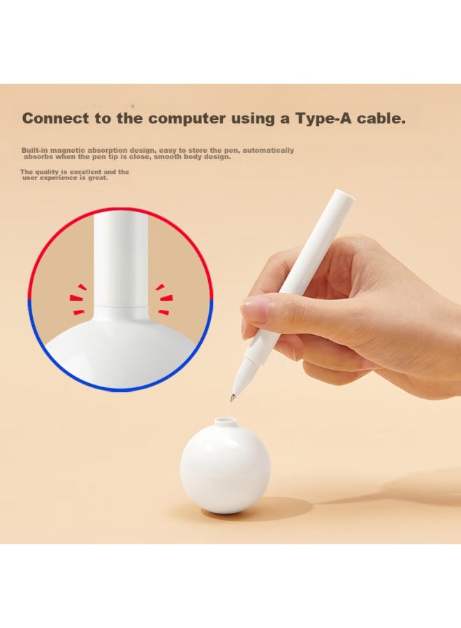 Kaco Non-slip Gel Pen, Stylish 0.5mm Bullet Tip, Black Signature Pen, Water-based Pen, Lollipop Pen, White - Image 3
