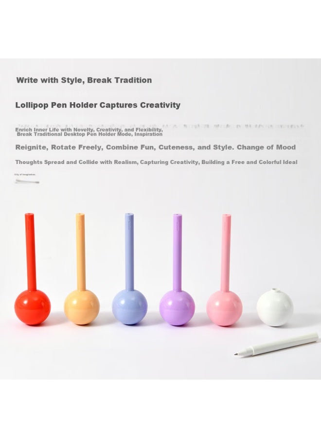 Kaco Non-slip Gel Pen, Stylish 0.5mm Bullet Tip, Black Signature Pen, Water-based Pen, Lollipop Pen, White - Image 5