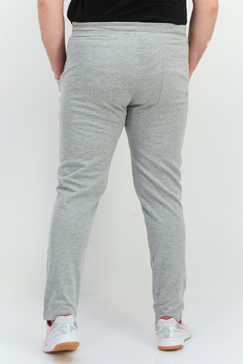 Gazzarrini سروال رياضي للرجال بقصة عادية مع حبل شد، شعار العلامة التجارية، رمادي - Image 3