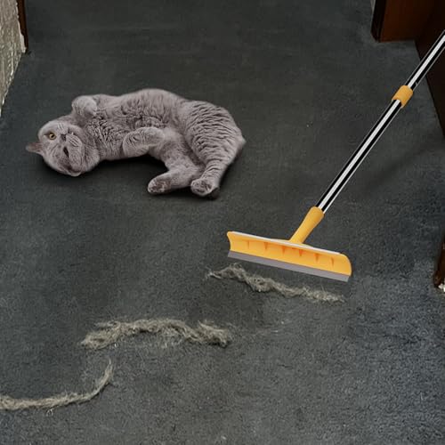 Fursprint Carpet Rake for Pet Hair Removal – Reusable Cat & Dog Hair Remover Broom with Adjustable 60" Long Handle, Rug Rake Scraper for Carpet, Rugs, Mats, Upholstery & Couch Cleaning - Image 2