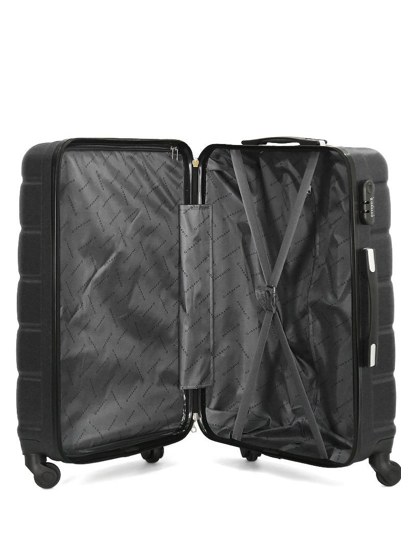 GIORDANO 3-Piece ABS Hardside Spinner Iron Rod Luggage Trolley Set With TSA Lock 20/24/28 Inch black  - Image 3