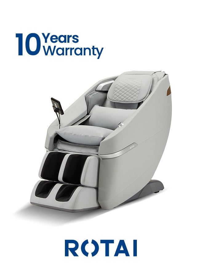 ROTAI Premium Zero-Gravity Massage Chair in Grey with Magnetic Therapy for Back & Waist, 36 Full-Body Airbags, Heated Massage, Intelligent Voice Control & Bluetooth Speakers – 10-Year Warranty 