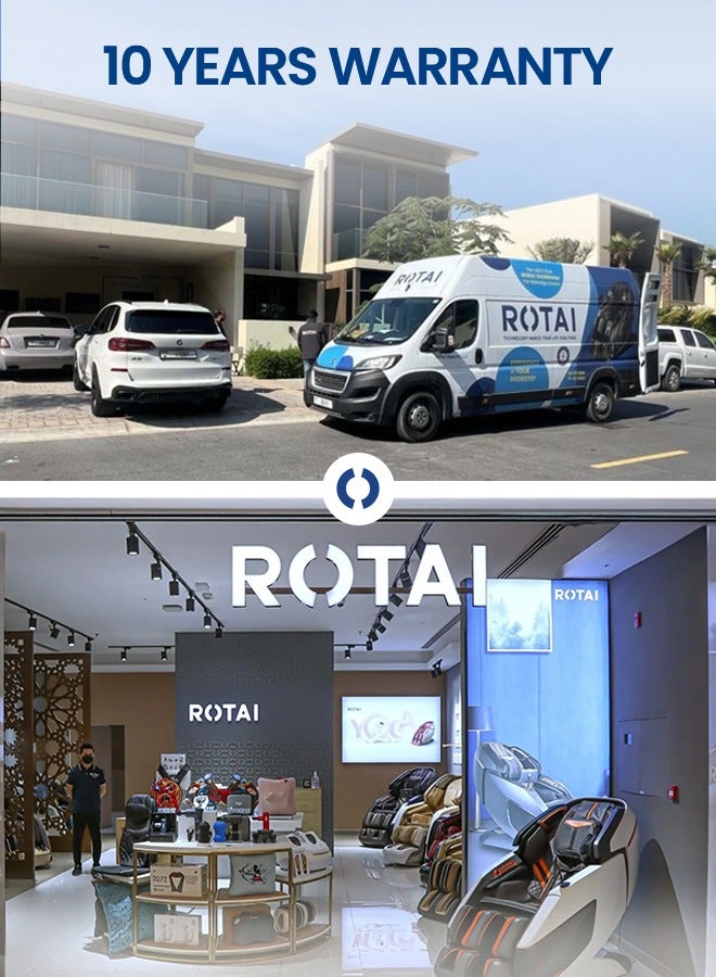 ROTAI Premium Zero-Gravity Massage Chair in Grey with Magnetic Therapy for Back & Waist, 36 Full-Body Airbags, Heated Massage, Intelligent Voice Control & Bluetooth Speakers – 10-Year Warranty - Image 4