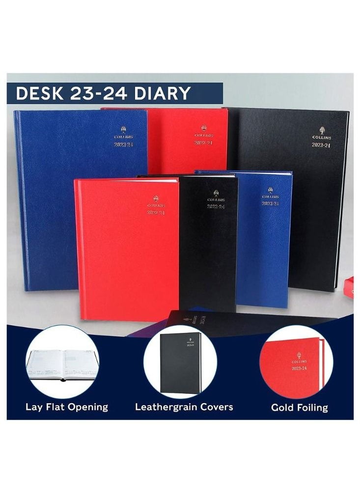 Collins - Collins Standard Desk Academic 2023-24 A4 Week To View Mid Year Diary Planner  FSC MIX Paper School College or University Term Journal  July 2023 to July 2024  Blue - Image 1