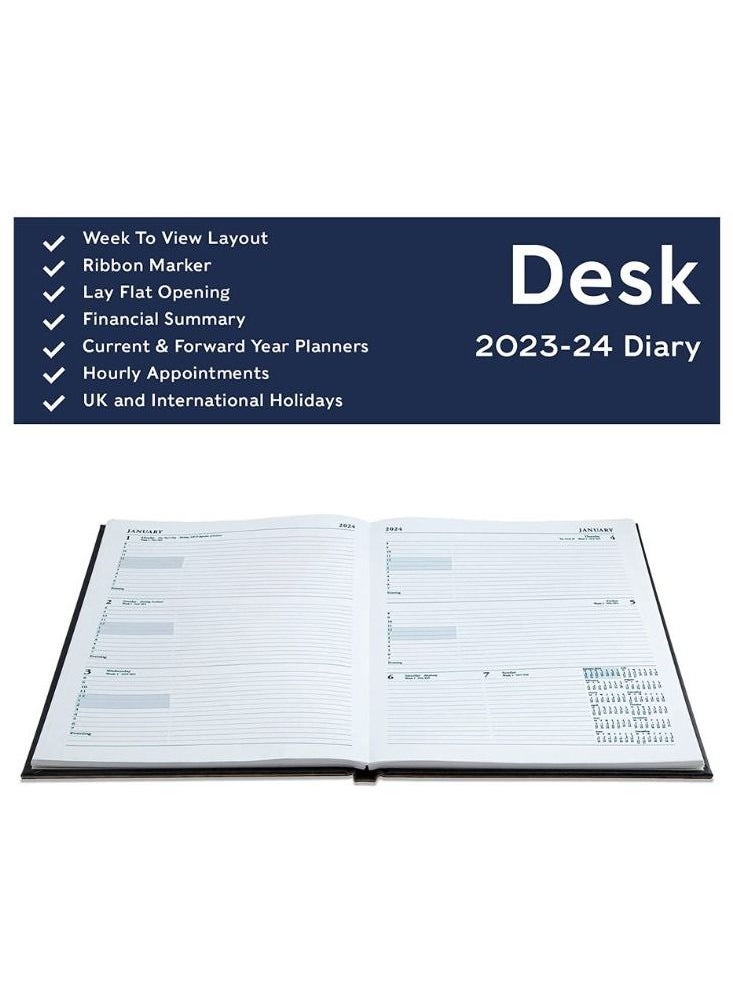 Collins - Collins Standard Desk Academic 2023-24 A4 Week To View Mid Year Diary Planner  FSC MIX Paper School College or University Term Journal  July 2023 to July 2024  Blue - Image 1