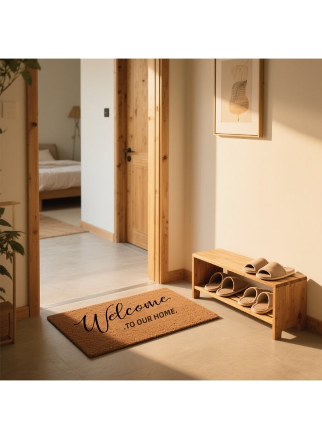آنا سجادة مدخل عملية مقاومة للأوساخ بمقاس 40*60 سم تحمل شعار "مرحباً" - Image 4