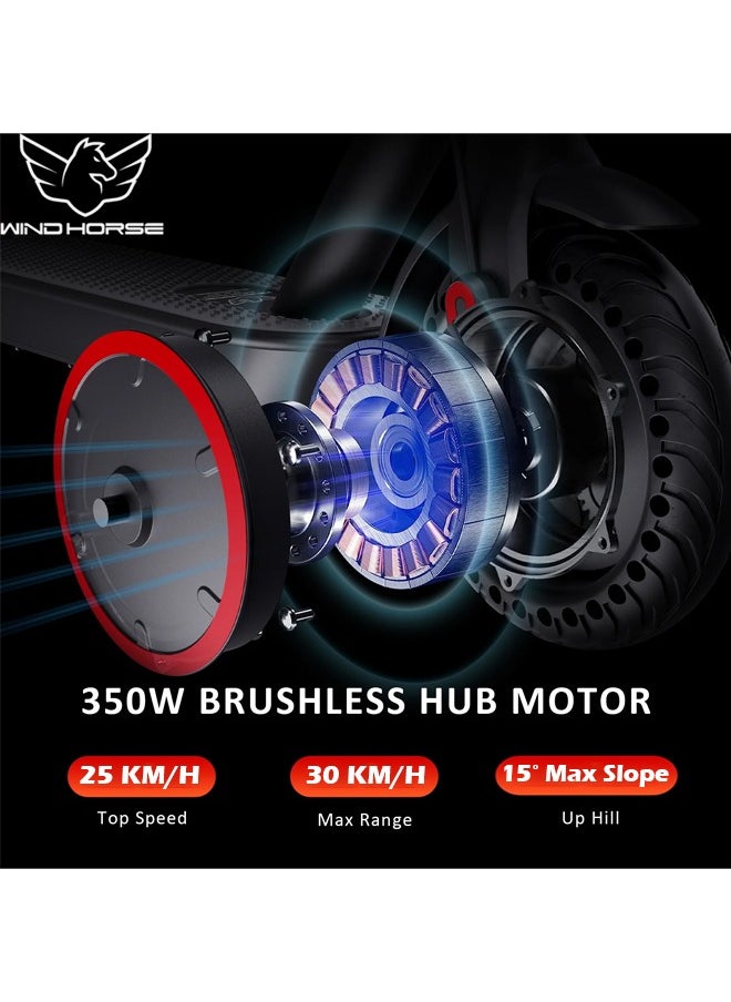 Wind Horse Electric Lightweight Folding Scooter, 350W Motor, 36V 8Ah Battery, 8.5 Inches Tires, 30KM Range, 25KM/H Speed, Digital Display and App Control  - Image 5