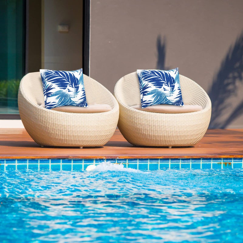 JMGBird Water-Repellent Outdoor Throw Pillows Set of 2 with Inserts - 18x18 Durable Patio Furniture Pillows - Image 2