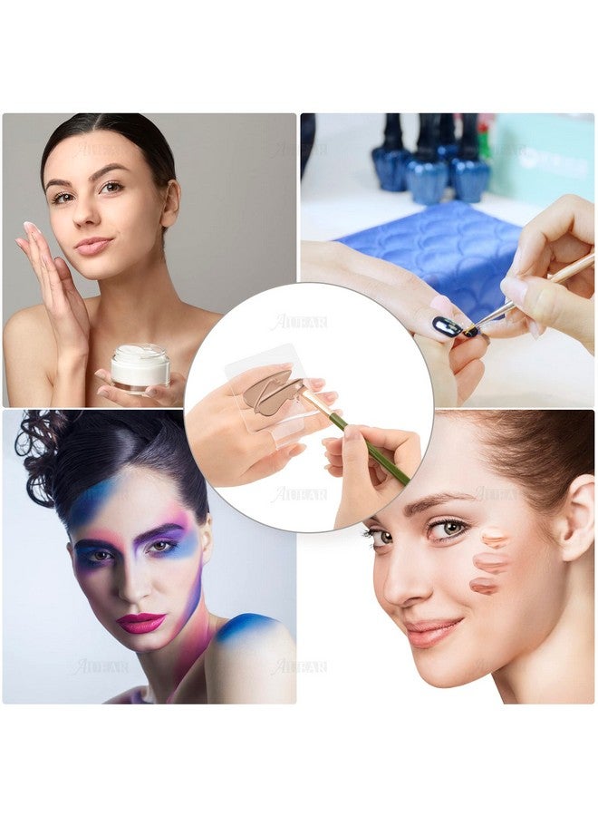 AUEAR , 3 Pack Professional Makeup Handheld Palette Makeup Mixing Tray Clear Acrylic Nail Art Manicure Or Foundation Eye Shadow Cremes Powders And Cosmetics - Image 4