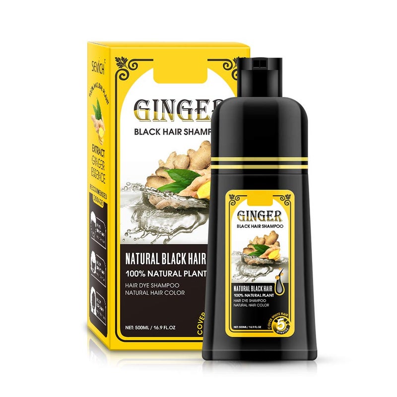 Ginger Black SemiPermanent Hair Dye Shampoo Instant 30Day Color Matter Completes in 5 Minutes  500ml Ginger Fragrance