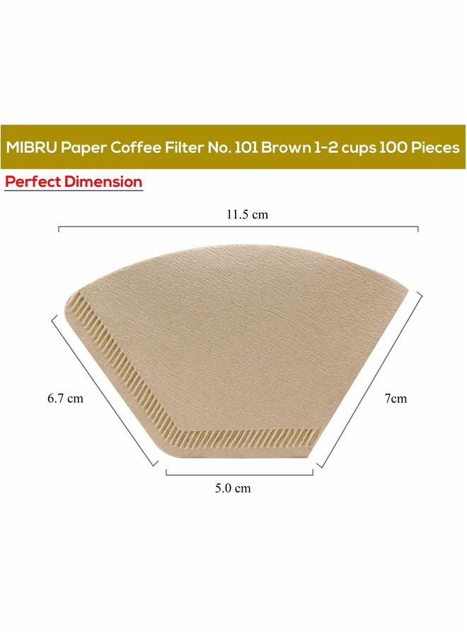 Paper Coffee Filters No. 101 Brown 1-2 cups 100 Pieces  - Image 4