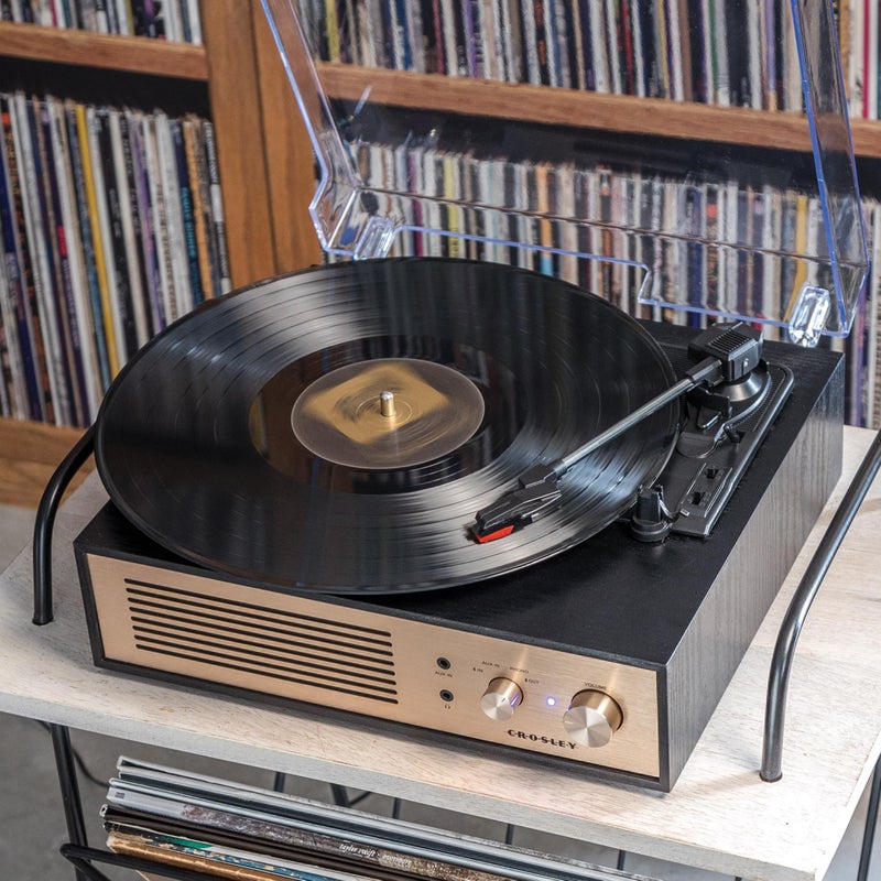 Crosley CR6045A-BK Miles 3-Speed Bluetooth in/Out Record Player Turntable with Built-in Speakers, Black - Image 4