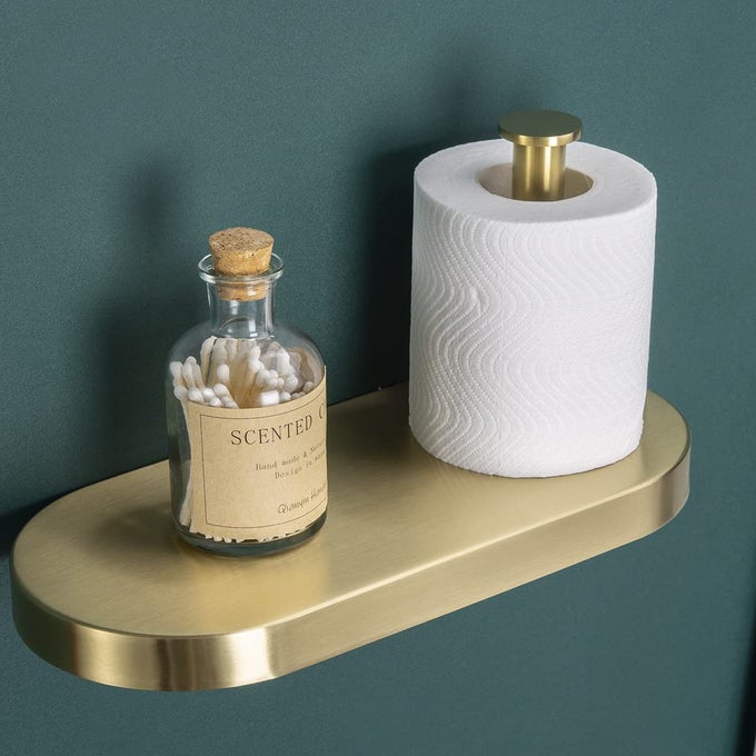 BRUSHED GOLD TOILET PAPER HOLDER WITH SHELF SUS 304 STAINLESS STEEL BATHROOM ACCESSORIES TISSUE HOLDER ROLL DISPENSER STORAGE WALL MOUNTED93088BG