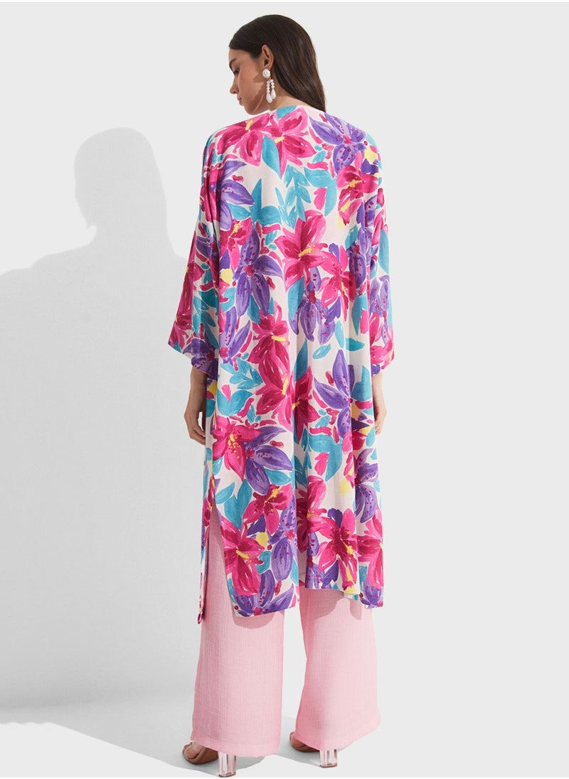 JUNE - Floral Printed Kimono - Image 1