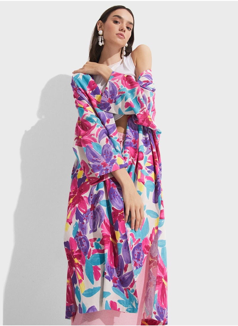 JUNE - Floral Printed Kimono - Image 1