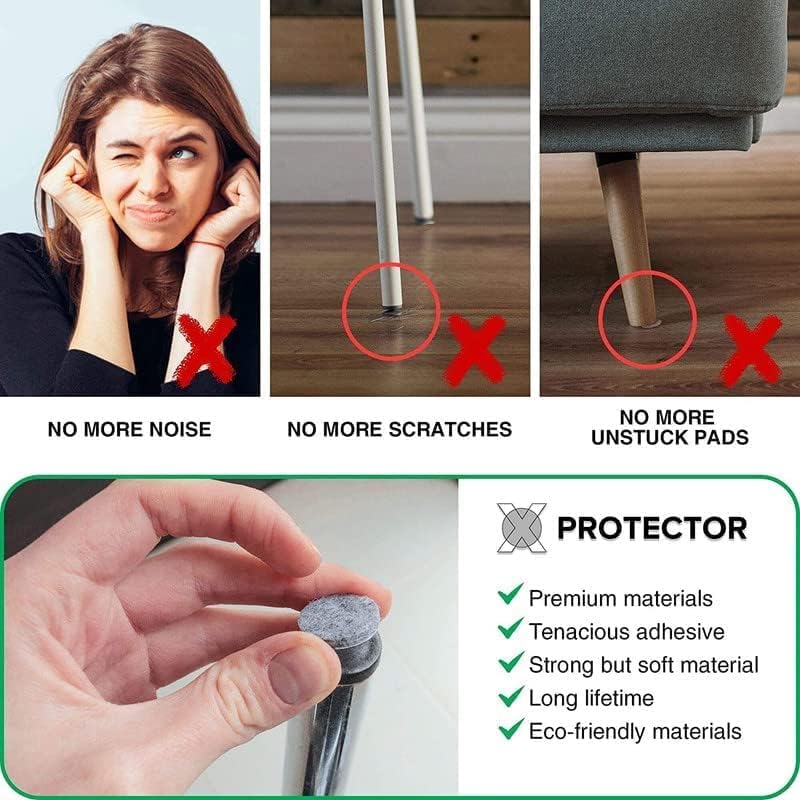 DIY Crafts DIY Crafts Furniture Floor Protector Non Slip Furniture Pads, Fapiwen Chair Leg Pad Self Adhesive Furniture Feet Grippers Pad Anti Scratche Reduce Noise (Black, 308)  - Image 4