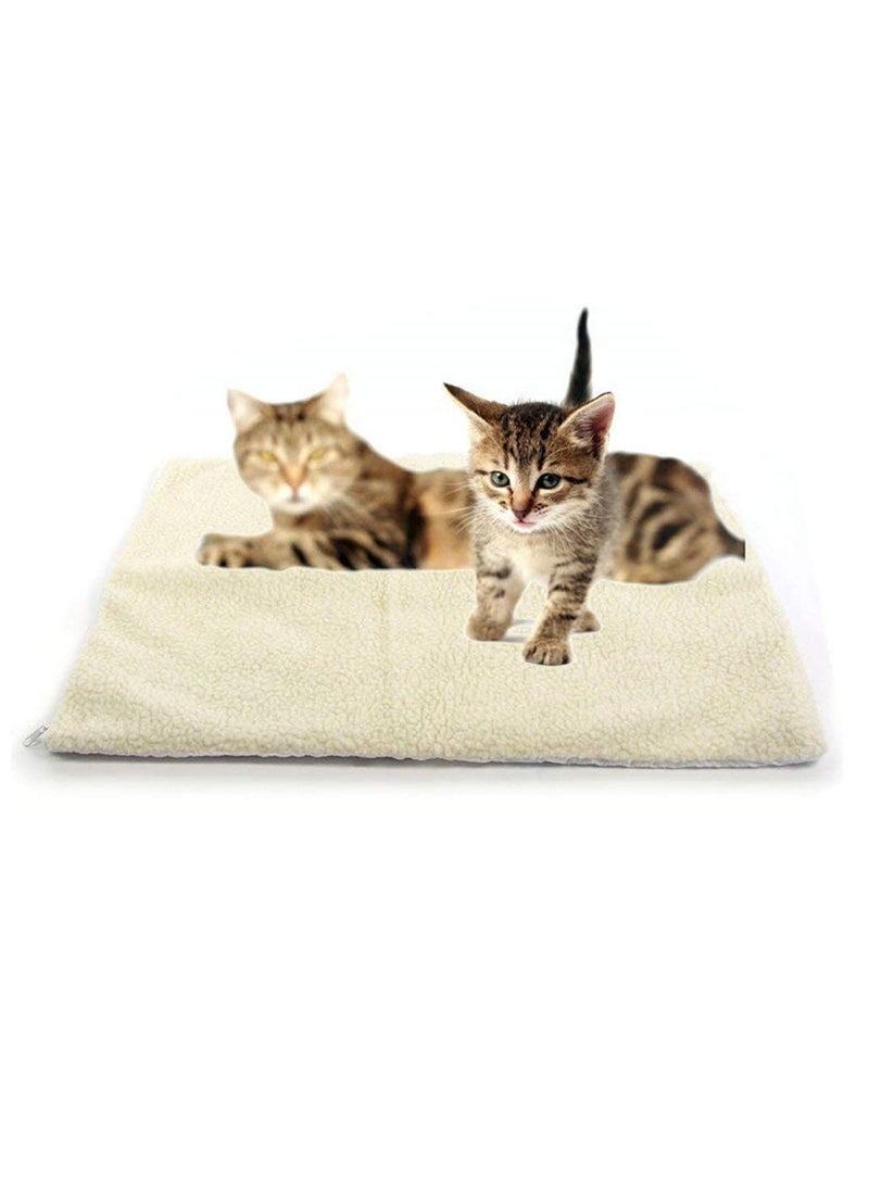 Pet Bed Safety No Electric Self Heating Blanket for Dog Cat Pets Washable Soft Faux Lambswool Thermo Reflective Fiber Warm in Autumn Winter Relieves Arthritic Pain  - Image 1