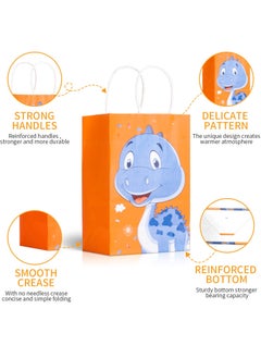 INFOSUN 24 Pieces paper party gift bag, new cute cartoon series kraft paper bag, Theme Birthday Party Baby Party supplies Gift Bag Food Bags, 8.27 x 5.91 x 3.15 inches (6 colors)  - Image 2