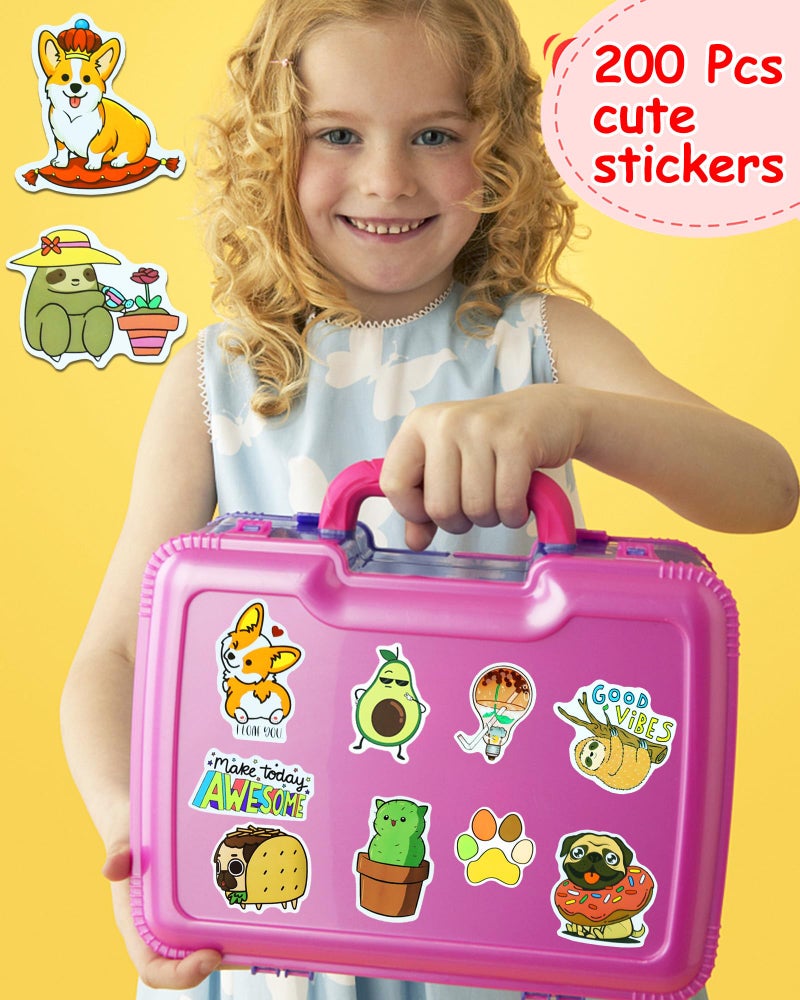 Eoaod 200Pcs Water Bottle Stickers for Kids, Cute Stickers for Water Bottles, Vinyl Waterproof Aesthetic Laptop Sticker Pack Classroom Prizes Skateboard for Kids Teens Girls Students - Image 4