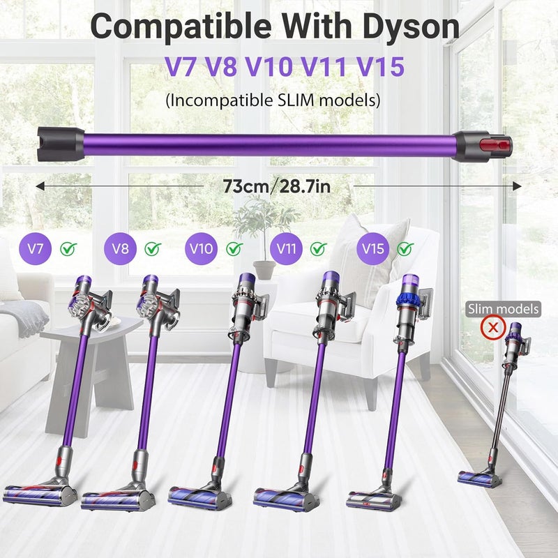 BIHARNT Quick Release Wand Compatible for Dyson V15 V11 V10 V8 V7 Stick Vacuum Cleaner,Vacuums Attachment Extension Tube Replacement Part 73cm(Purple) - Image 2