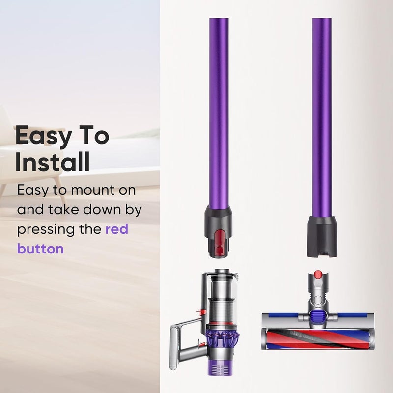 BIHARNT Quick Release Wand Compatible for Dyson V15 V11 V10 V8 V7 Stick Vacuum Cleaner,Vacuums Attachment Extension Tube Replacement Part 73cm(Purple) - Image 5