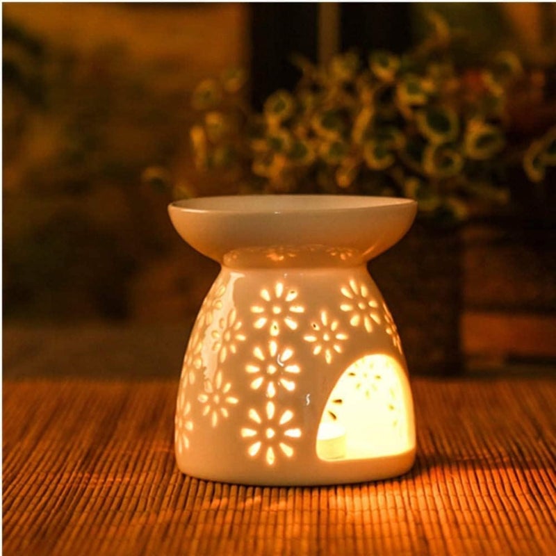 Womdee Essential Oil Candle Warmers, Ceramic Tealight Holder,Aroma Oil Burner, Oil Burner Aromatherapy Oil Warmer Home Bedroom Decoration - Image 3