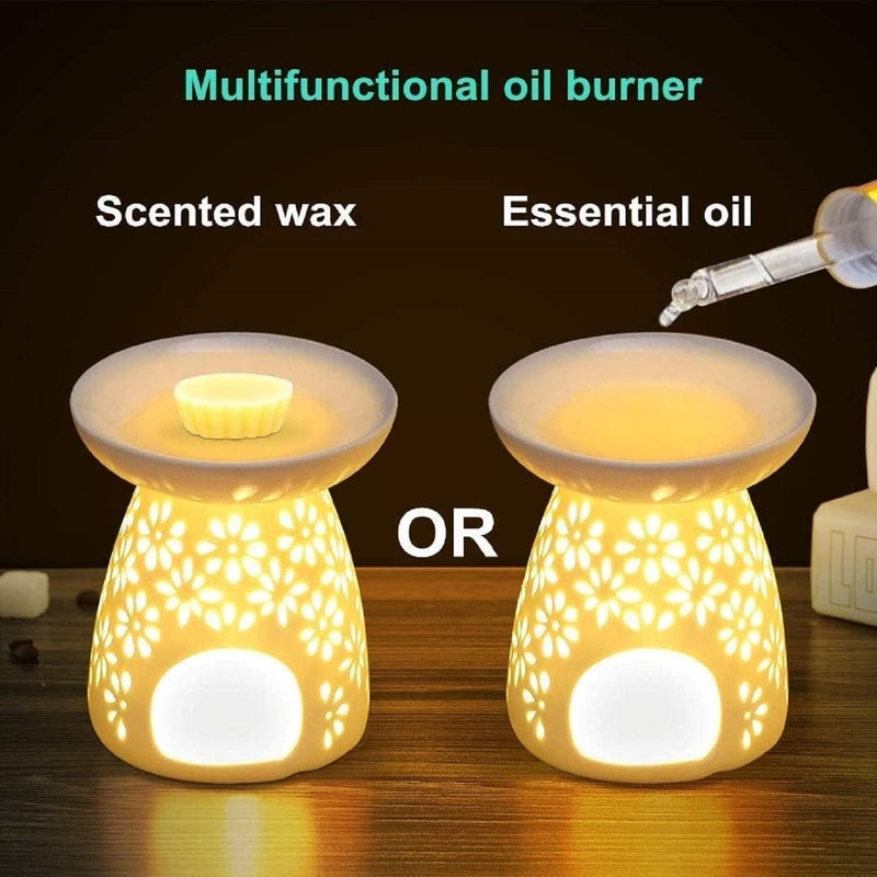 Womdee Essential Oil Candle Warmers, Ceramic Tealight Holder,Aroma Oil Burner, Oil Burner Aromatherapy Oil Warmer Home Bedroom Decoration - Image 4