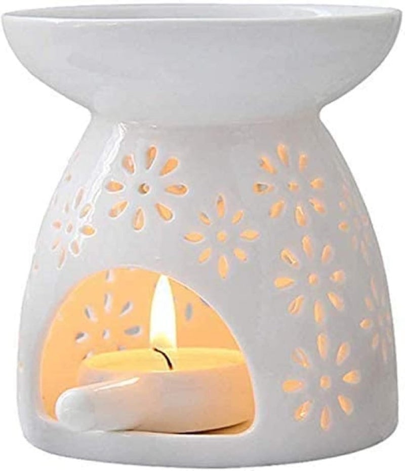 Womdee Essential Oil Candle Warmers, Ceramic Tealight Holder,Aroma Oil Burner, Oil Burner Aromatherapy Oil Warmer Home Bedroom Decoration - Image 1