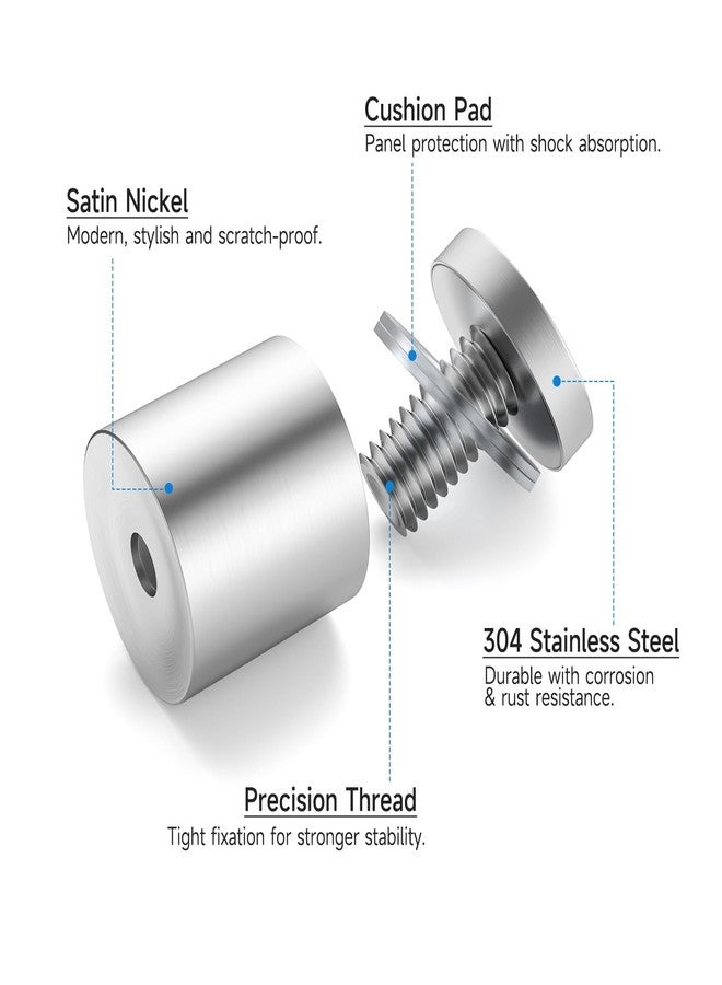 LuckIn 8 Pack Standoff Screws for Acrylic (1 in. Dia x 1 in. L), Stainless Steel Stand Off Wall Mounts Hardware for Sign Holder, Silver - Image 5