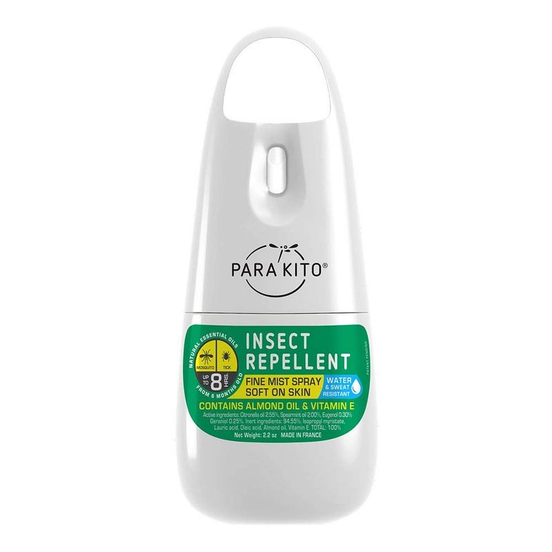 PARA'KITO Mosquito, Ticks & Insect Spray- DEET Free, Citronella Essential Oil, Water & Sweat Resistant, Mosquito Bite Protection in Camping, Hiking, Travel Outdoor Activities (2.2oz) - Image 1