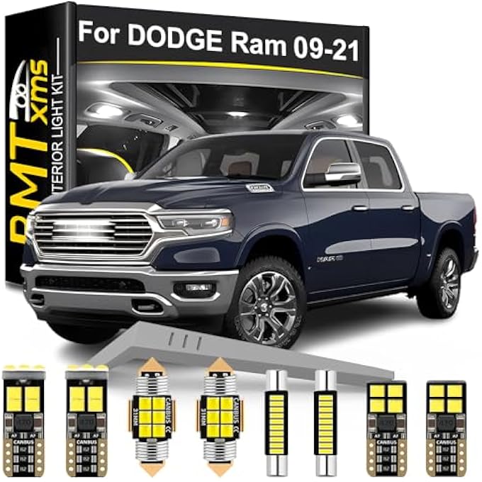 BMT xms 18 Pieces Led Interior Light Kit Replacement For Dodge Ram 1500 2500 3500 20092021 6000K Cool White Bulbs - Image 1