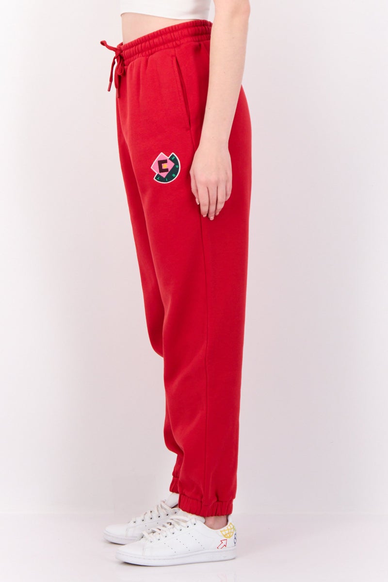ESPRIT Women Regular Fit Embroidered Sweatpants, Red - Image 3