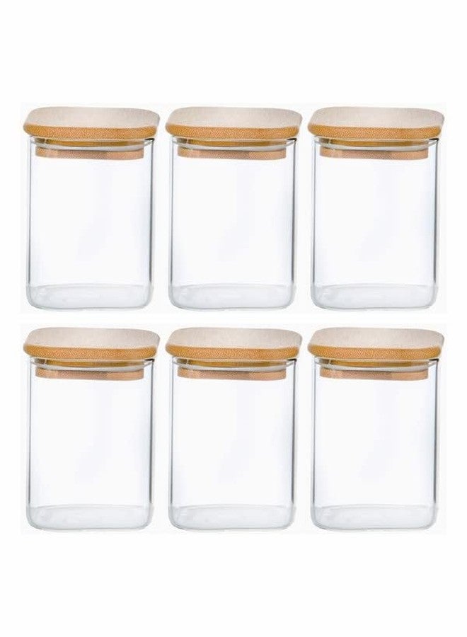 kaqer Square Fancy Food Storage Containers Set, Airtight Food Jars with Bamboo Wooden Lids (230, Rectangular, 3, kaqer123) - Image 1