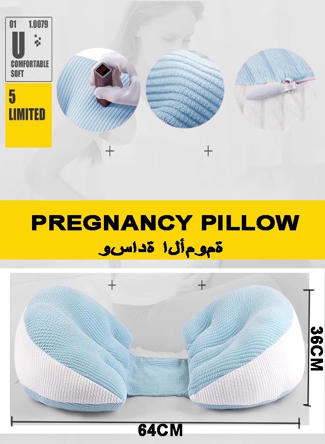 Pregnancy Pillow Pregnancy Body Pillow Pregnancy Sleep Pillow Waist Protector + Auxiliary Pillow Removable And Adjustable Portable Supports The Back, Legs, Abdomen, And Buttocks Of Pregnant Women  - Image 2