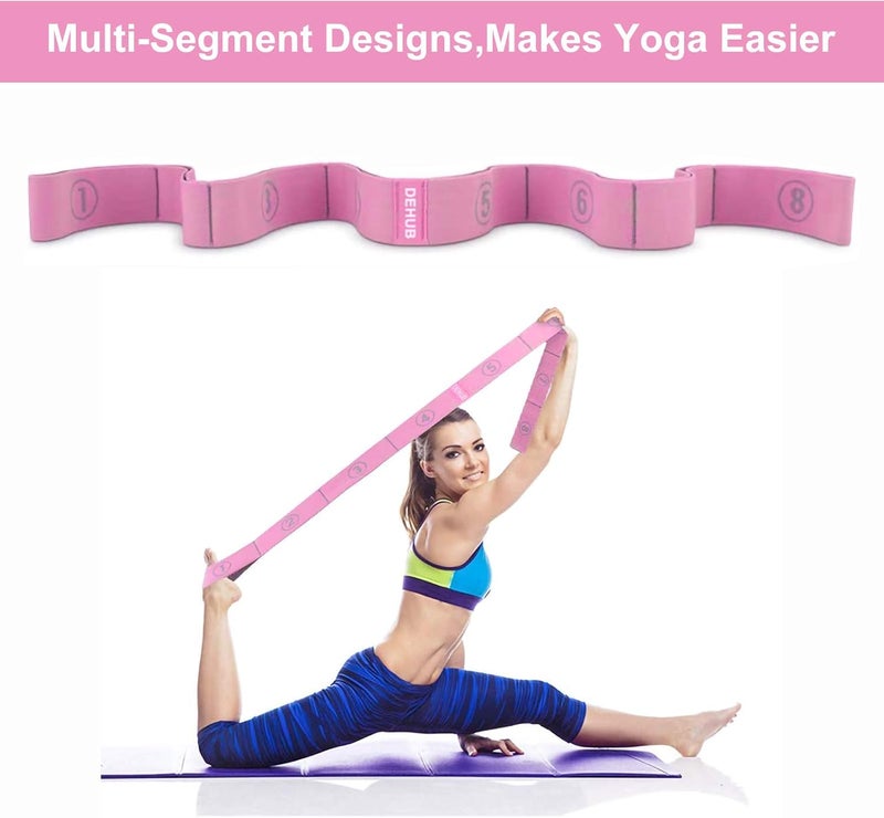 Dehub Stretch Strap, Elastic Yoga Stretching Strap, Multi-Loop for Physical Therapy, Pilates, Yoga, Dance & Gymnastics Exercise and Flexible Pilates Stretch Band - Image 2