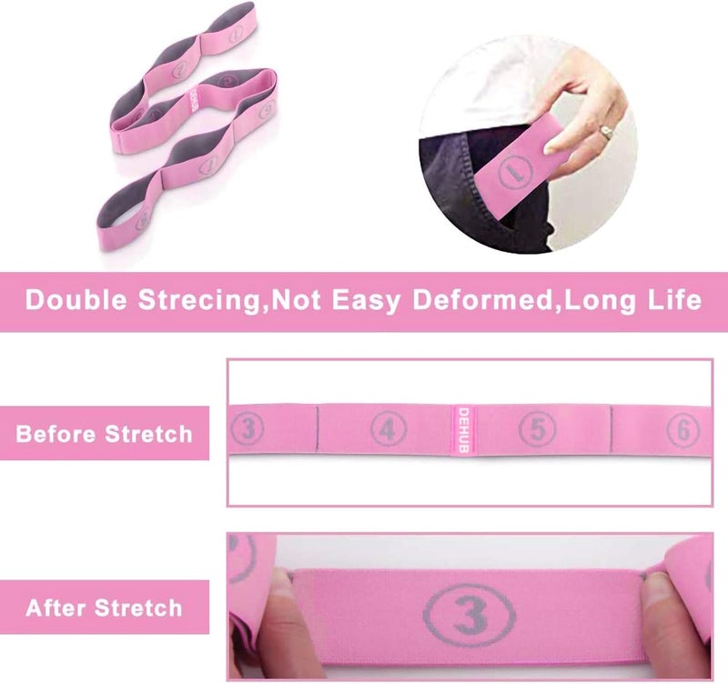 Dehub Stretch Strap, Elastic Yoga Stretching Strap, Multi-Loop for Physical Therapy, Pilates, Yoga, Dance & Gymnastics Exercise and Flexible Pilates Stretch Band - Image 5