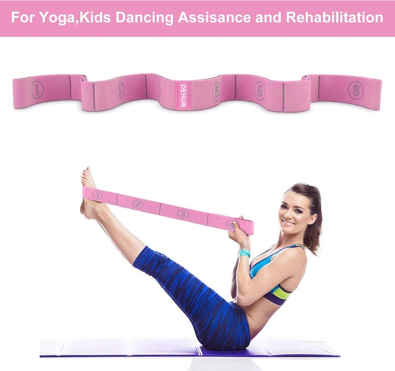 Dehub Stretch Strap, Elastic Yoga Stretching Strap, Multi-Loop for Physical Therapy, Pilates, Yoga, Dance & Gymnastics Exercise and Flexible Pilates Stretch Band - Image 4