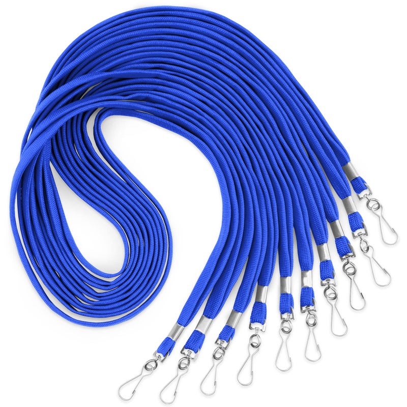 MIFFLIN-USA Flat Lanyards for ID Badges (Blue, 36 Inch, 25 Pack), Comfortable Neck Straps - Image 1