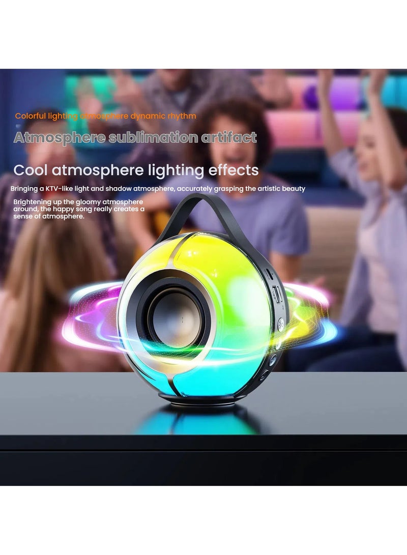 General RGB color light bluetooth speaker portable outdoor desktop subwoofer wireless audio plug-in card U disk  - Image 3