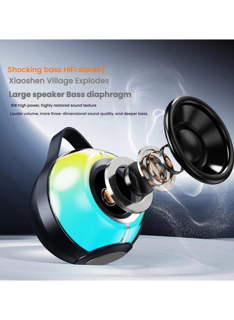 General RGB color light bluetooth speaker portable outdoor desktop subwoofer wireless audio plug-in card U disk  - Image 2
