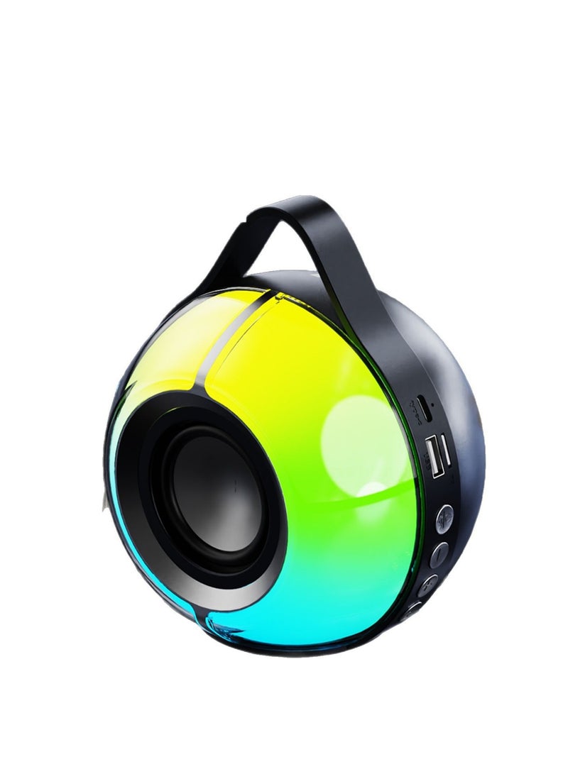 General RGB color light bluetooth speaker portable outdoor desktop subwoofer wireless audio plug-in card U disk  - Image 4