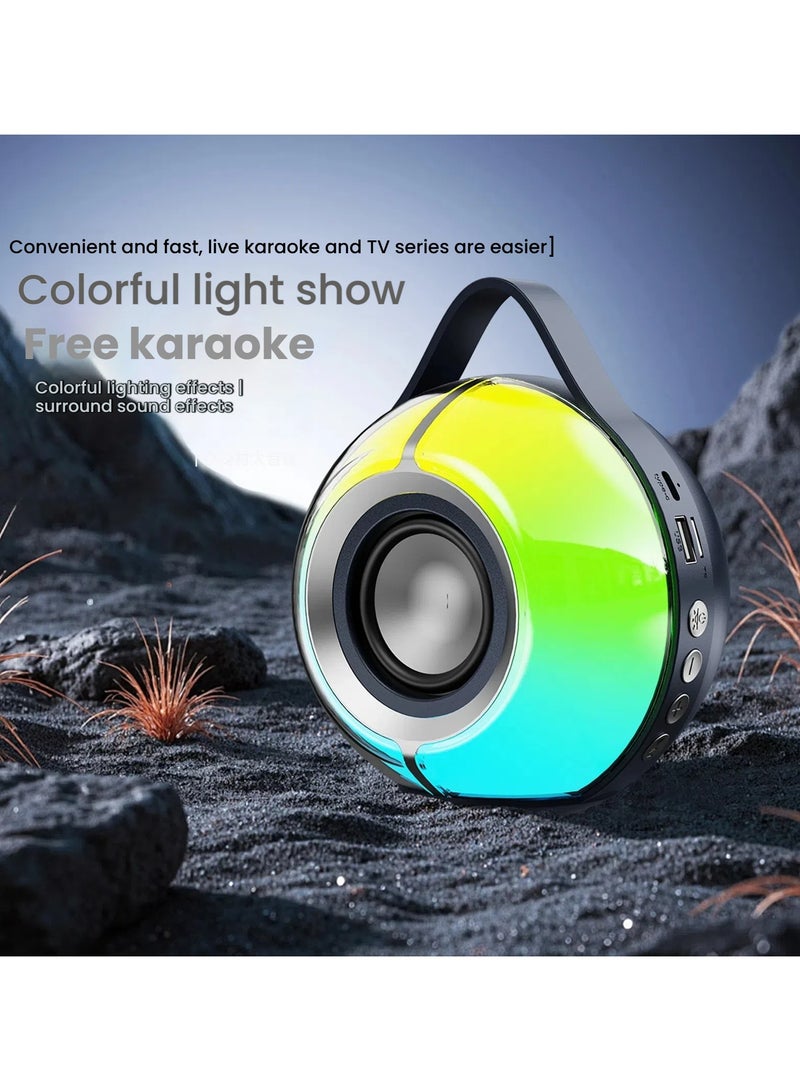 General RGB color light bluetooth speaker portable outdoor desktop subwoofer wireless audio plug-in card U disk  - Image 1