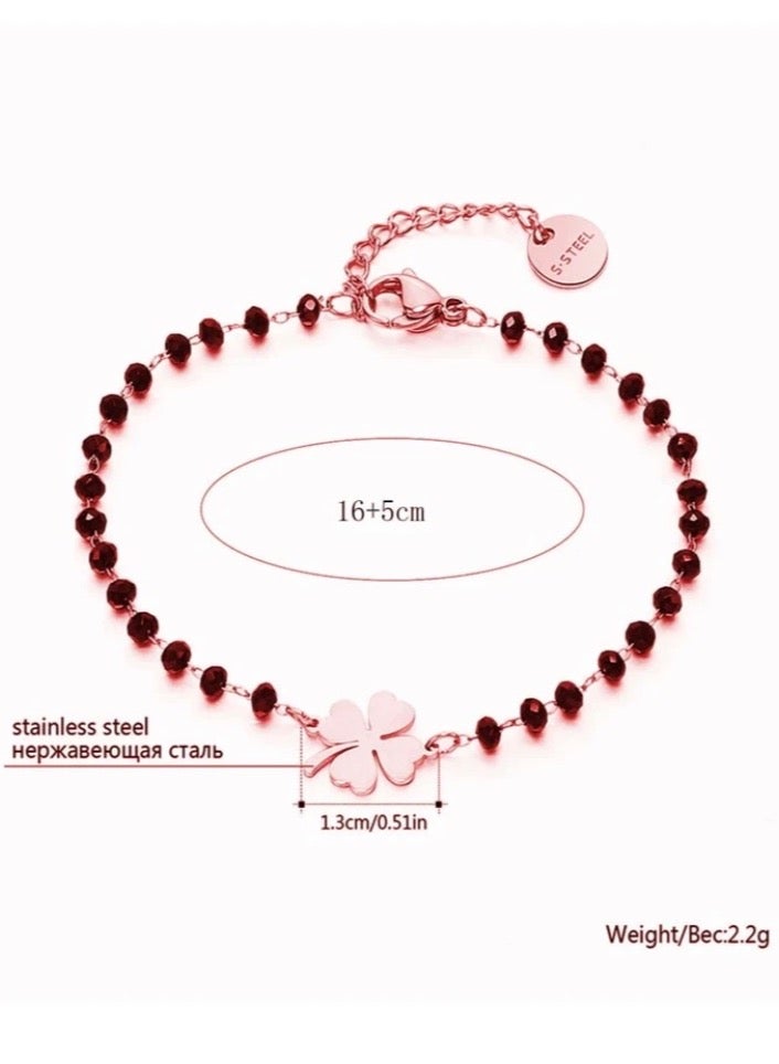 إيكوال اسوارة نسائية أنيقة من الاستانلس ستيل مطلية باللون الذهبي الوردي - Image 3