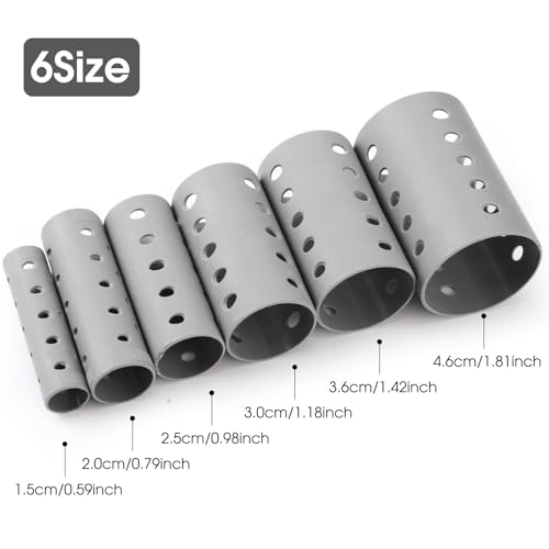 WILLBOND 141 Pcs Hair Rollers Set Include Plastic Hair Rollers with Pins and Clips Grey - Image 3