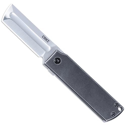 CRKT MinimalX Everyday Carry Folding Knife: Razor Style with 12C27 Steel Blade, Stainless Steel Handle, 5915 - Image 1