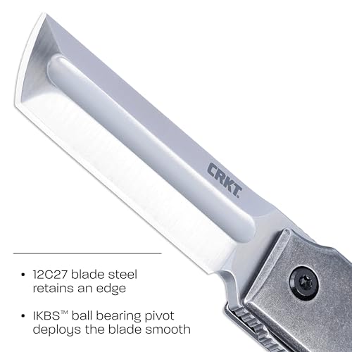 CRKT MinimalX Everyday Carry Folding Knife: Razor Style with 12C27 Steel Blade, Stainless Steel Handle, 5915 - Image 2