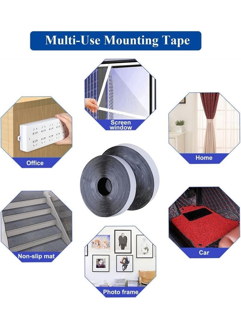 Happy Home 2Pack Heavy-Duty Double-Sided Adhesive Velcro Tape – 2m x 2.5cm – Self-Adhesive Hook and Loop Fastening Strip – No-Drill Mounting Tape for Curtains, Windows, Office and Home – Strong, Easy-to-Use Tape for Organization, Decoration and DIY Projects - Image 5