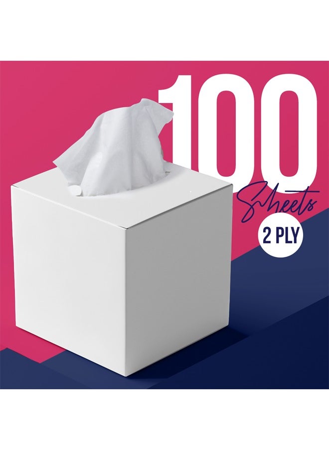 BRANDSFINITY - 2 Ply Facial Tissue 4800 Sheets in Cube Boxes - Contains 48 Box of 100 Premium Quality Soft and Absorbent Tissues - Image 1