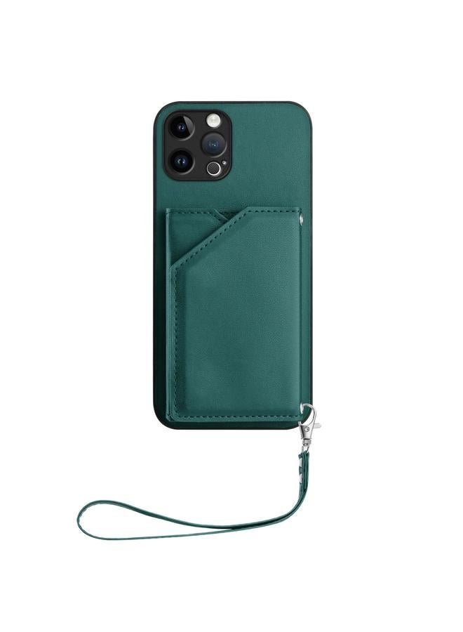 S-TOP Case For iPhone 12 Pro Skin Feel Four Card Slots Phone Case with Wrist Strap - Image 2