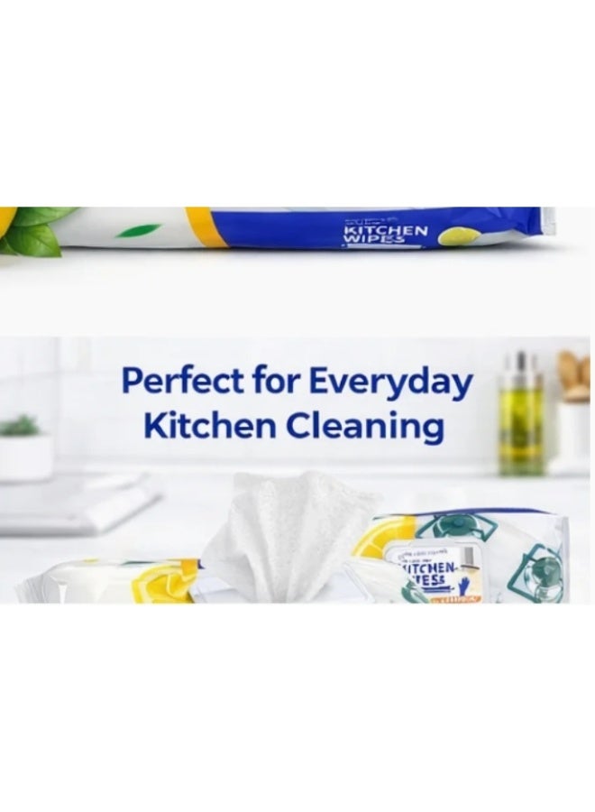 Lemon-scented kitchen wipes - 2-pack (160 wipes) - The magic solution for cleaning surfaces and stovetops - Image 5
